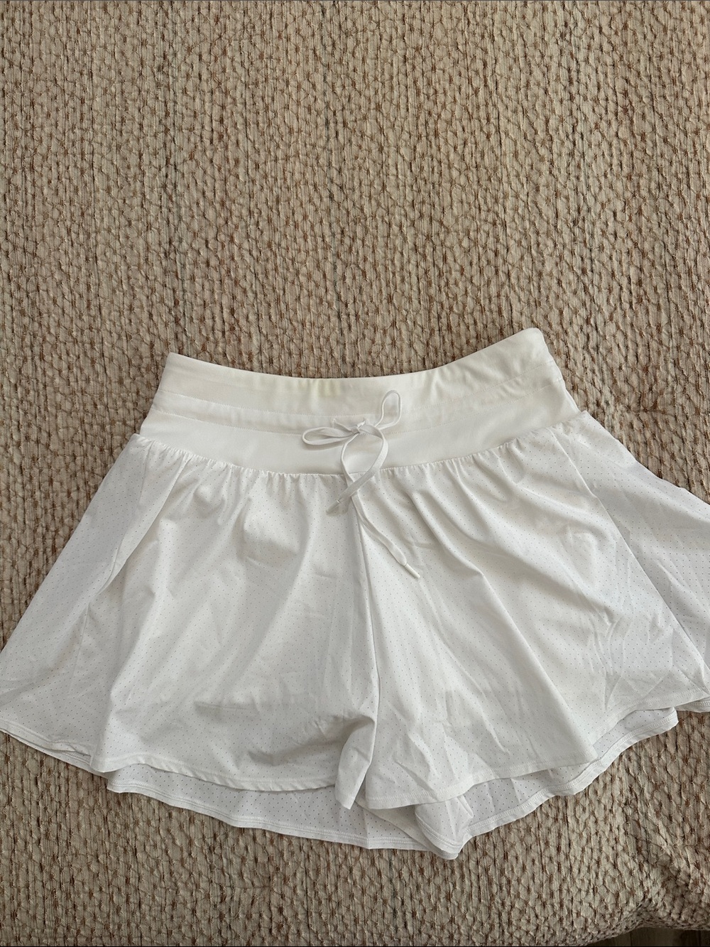 CALIA by Carrie Underwood White Knit Waistband Athletic Shorts
